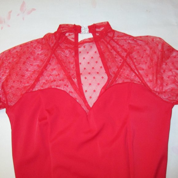 Leotard New Body Wrappers Womens SA or XL Red Short Sleeve Dance Costume - Picture 4 of 5